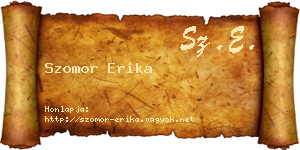 Szomor Erika névjegykártya